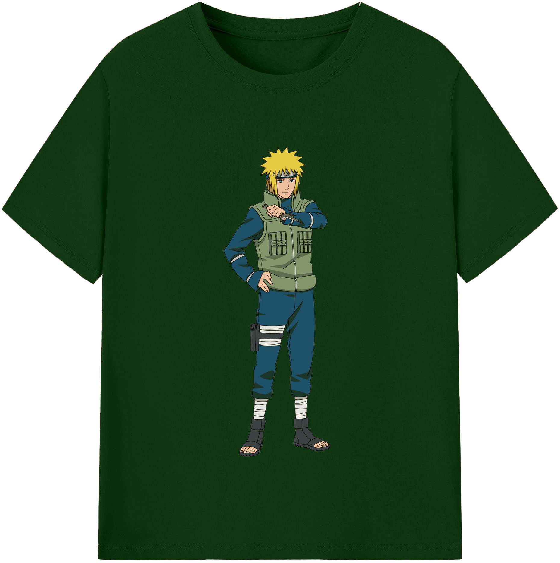 （画像用） NARUTO -ナルト- 波風 ミナト Namikaze Minato 綿100％半袖Tシャツ（フロントプリント）
